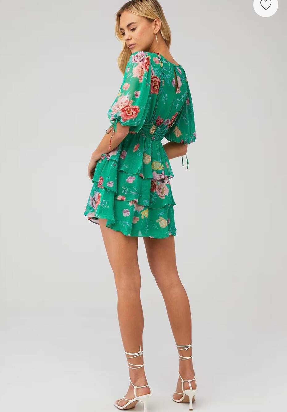 Yumi Kim Floral Printed V-Neck Tiered Mini Dress
